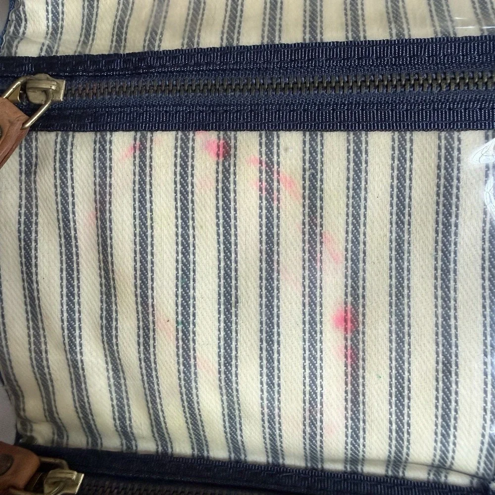 Ralph Lauren Denim Blue Folding Roll Travel Organizer Jewelry Storage Bag Crest